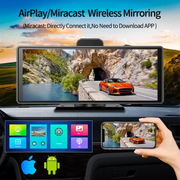 Upgrade Your Drive: 10.26" 4K Dash Cam with CarPlay & Android Auto
